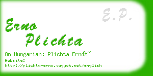 erno plichta business card